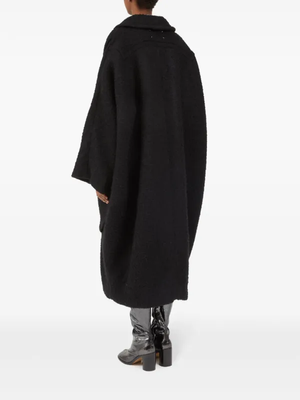 Maison Margiela Bouclé Oversized Coat | Black | FARFETCH