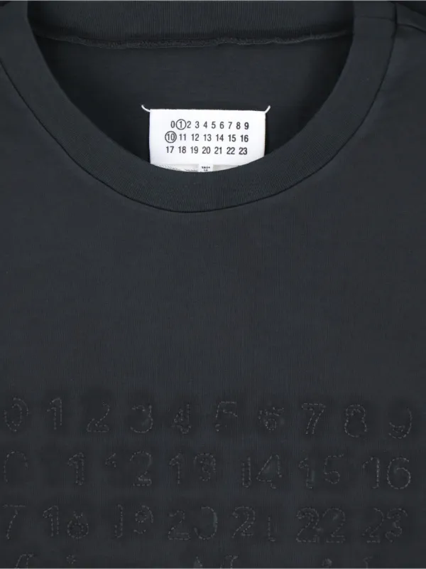 Maison Margiela embroidered-logo T-shirt | Black | FARFETCH AO