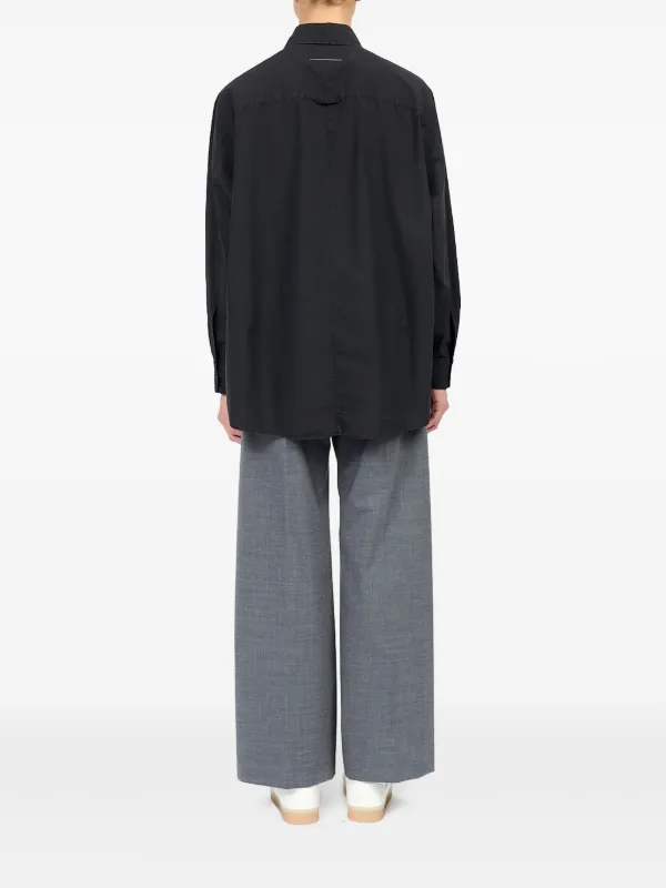 MM6 Maison Margiela point-collar Cotton Shirt | Black