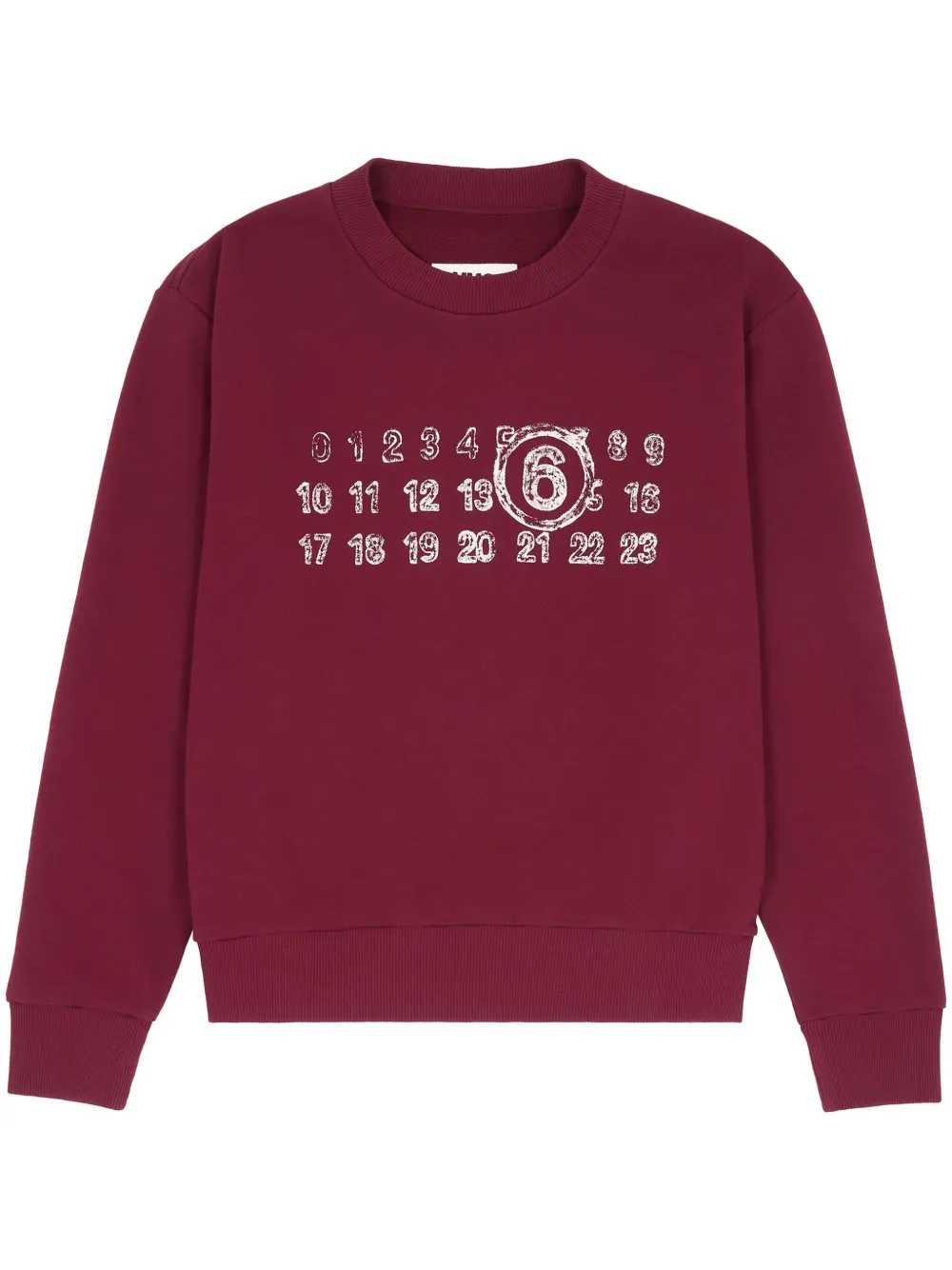 MM6 Maison Margiela numbers motif-print sweatshirt | Red | Image 1