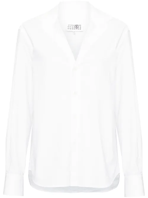 Chemise en coton à col v - MM6 Maison Margiela - Modalova