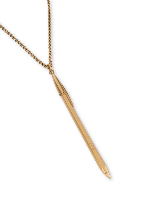 Moschino pen-pendant Chain Necklace | Gold | FARFETCH