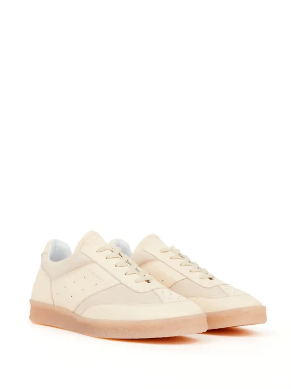 22AW【MM6】コントラストパネルスニーカー レザー MM6 Maison Margiela パネル レザースニーカー | ニュートラル