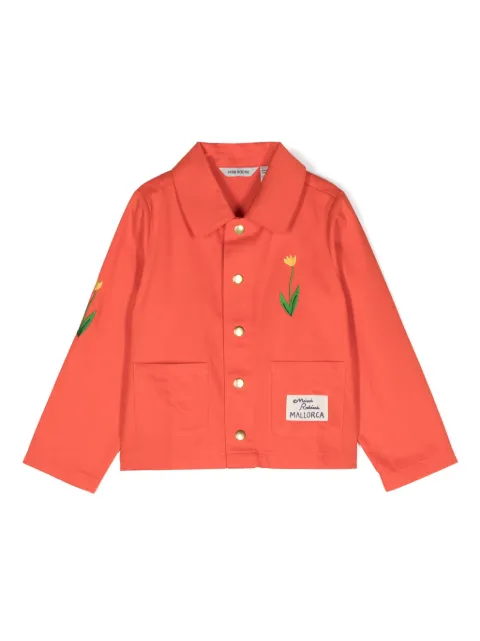 Mini Rodini floral-embroidery organic cotton jacket
