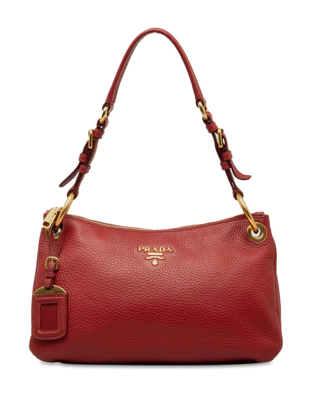 Pre-owned Prada 2000-2023 Vitello Daino Shoulder Bag In Red