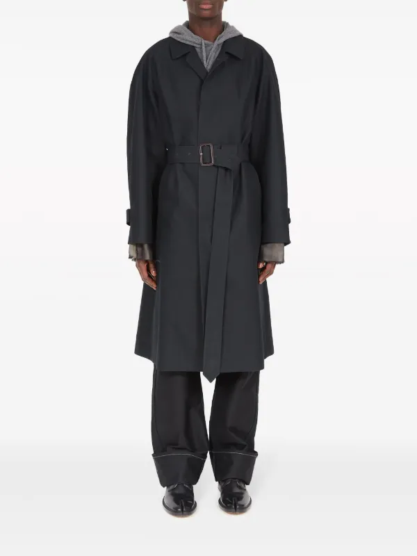 MM6 Maison Margiela Iridescent Belted Trench Coat | Black
