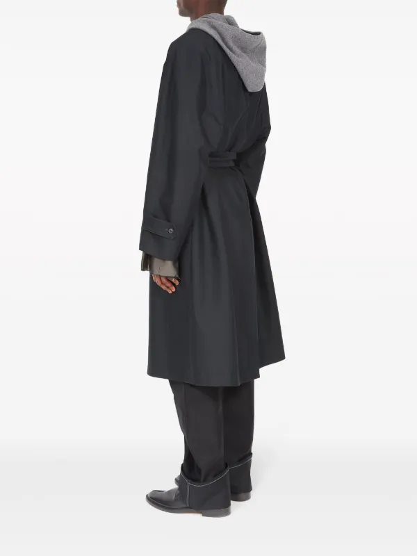 MM6 Maison Margiela Iridescent Belted Trench Coat | Black