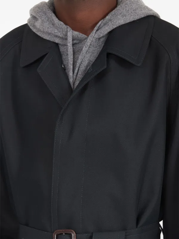 MM6 Maison Margiela Iridescent Belted Trench Coat | Black