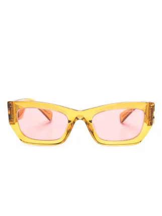miu miu オレンジフレーム サングラス Miu Miu Eyewear ロゴ サングラス | オレンジ | FARFETCH JP
