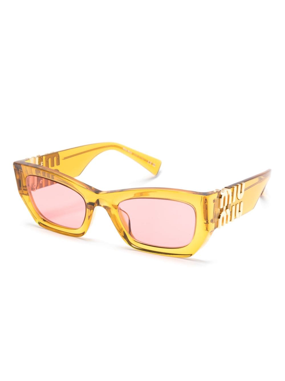 Miu Miu Eyewear logo-embossed sunglasses - Oranje