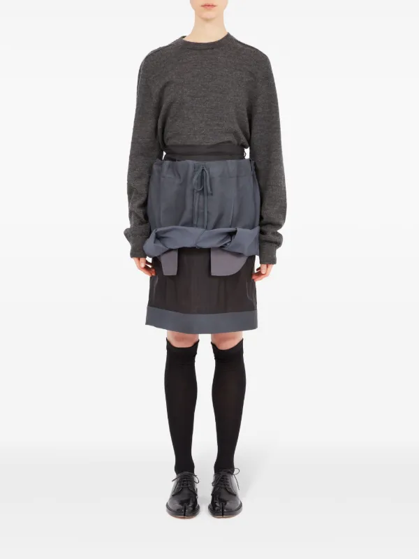 Maison Margiela Layered knee-length Skirt | Grey | FARFETCH