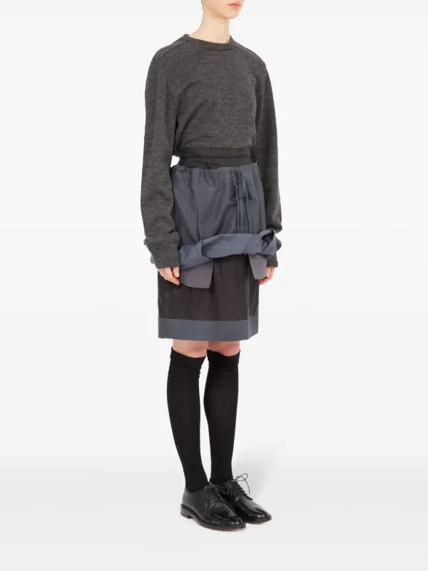 Maison Margiela Layered knee-length Skirt | Grey | FARFETCH