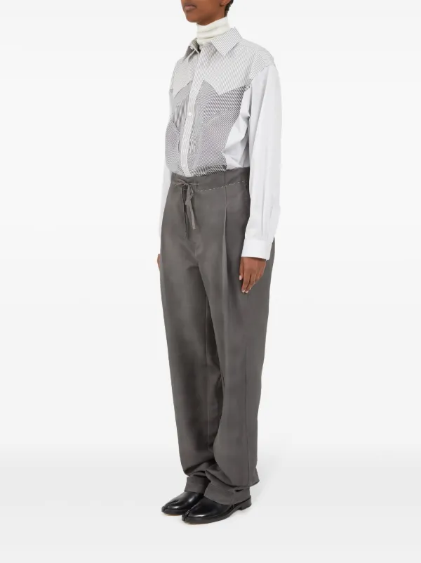 Maison Margiela Drawstring straight-leg Trousers | Grey