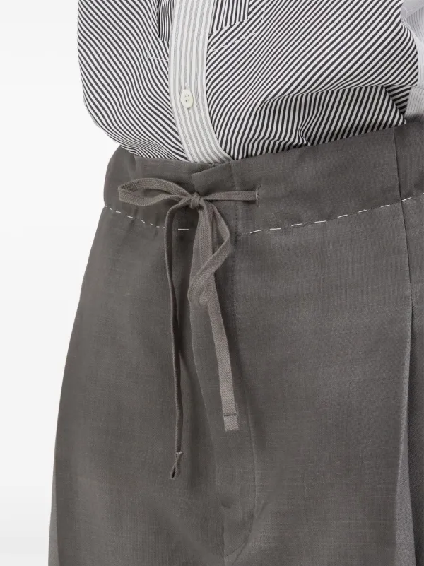 【送料&関税込】Maison Margiela Drawstring Straight-leg Trou Maison Margiela Drawstring straight-leg Trousers | Grey