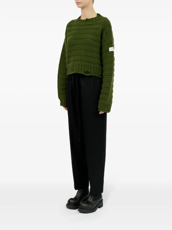 MM6 Maison Margiela logo-appliqué distressed-effect Jumper