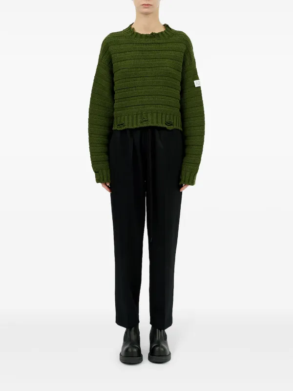 MM6 Maison Margiela logo-appliqué distressed-effect Jumper