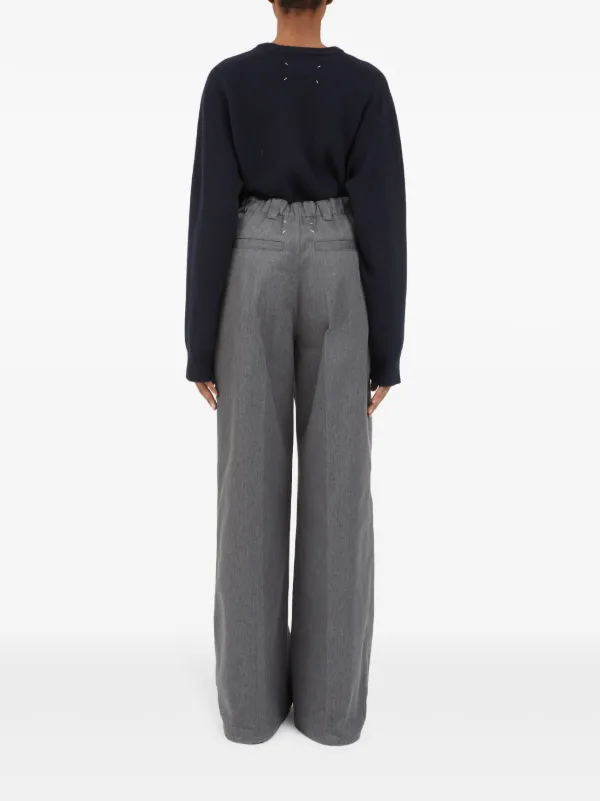 Maison Margiela プリーツディテール パンツ | グレー | FARFETCH JP