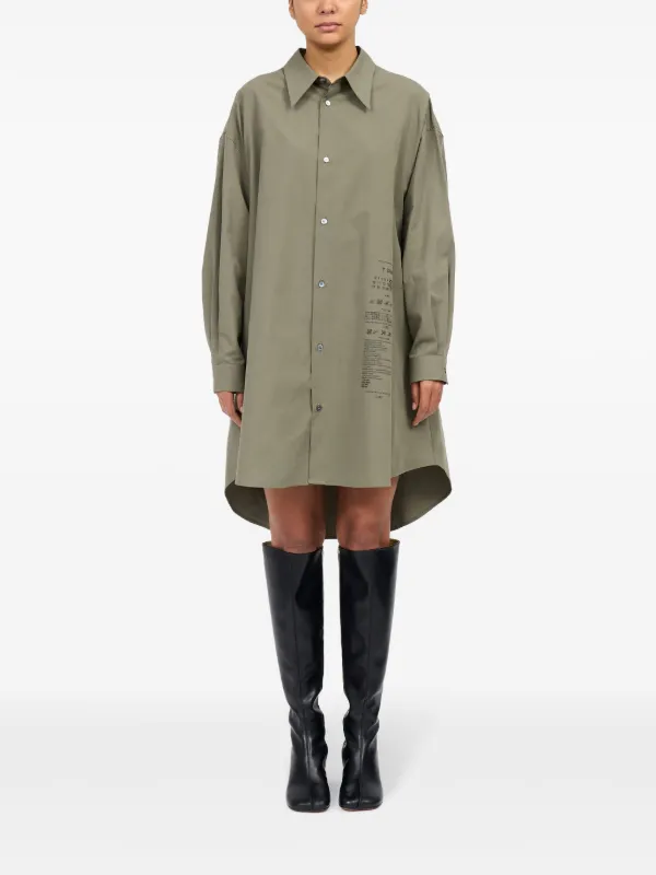 MM6 Maison Margiela Cotton Poplin Shirt Dress | Green | FARFETCH