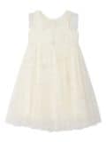 Bonpoint tulle-overlay dress - Neutrals