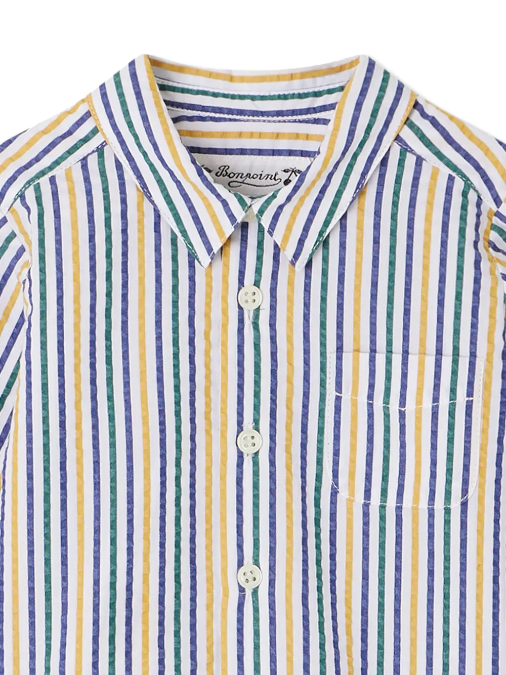 Bonpoint Malo gestreept katoenen shirt Blauw