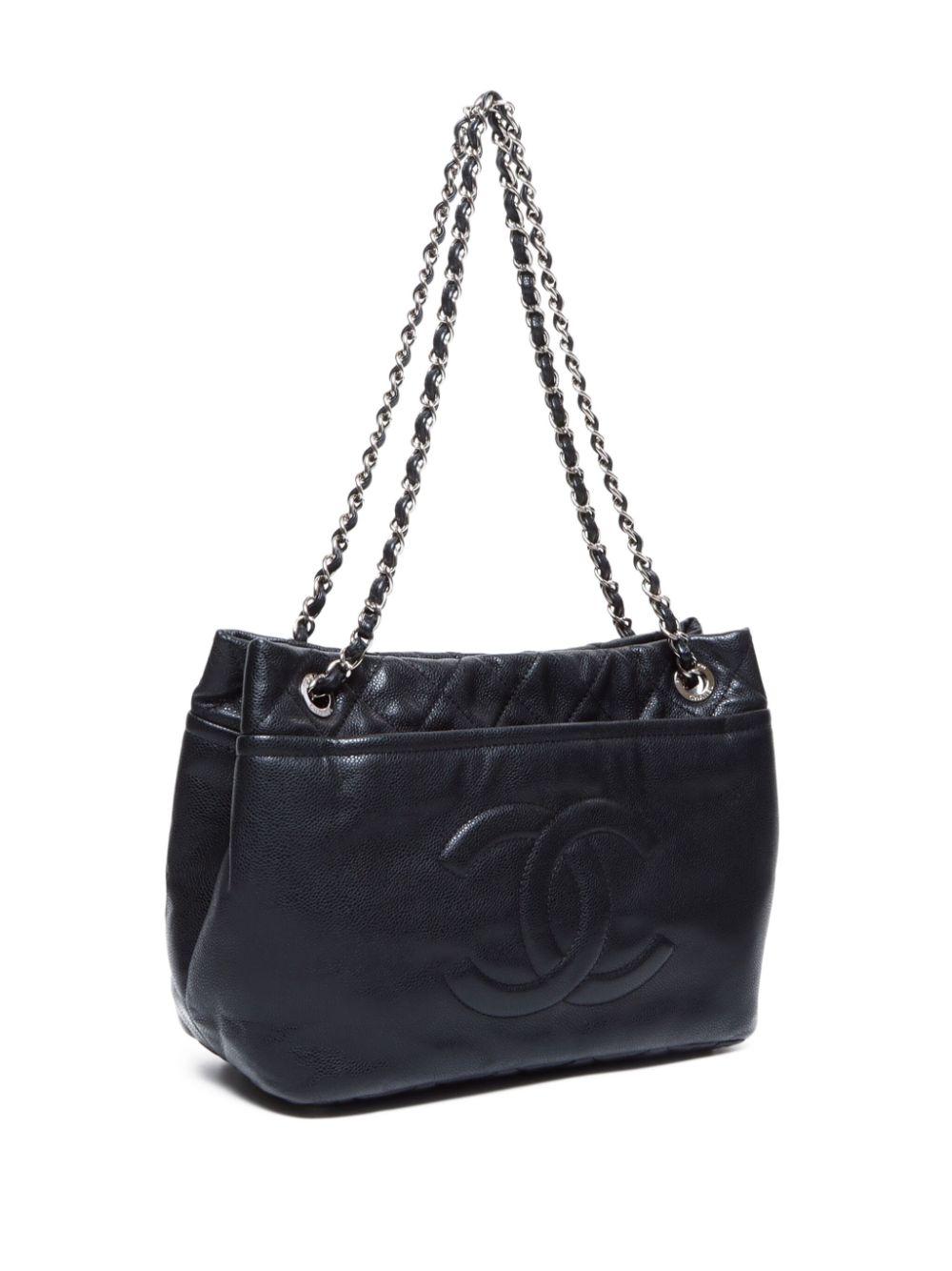 Affordable HOT SALE CHANEL 2009-2010 CC stitch tote bag Women