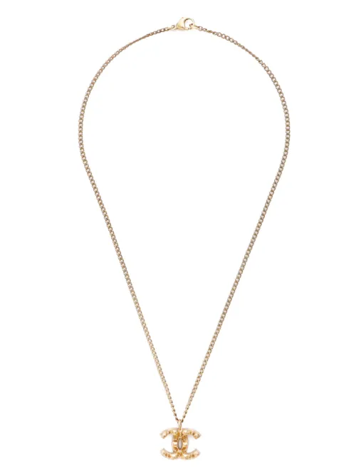 Collier CC à pendentif logo - CHANEL Pre-Owned - Modalova