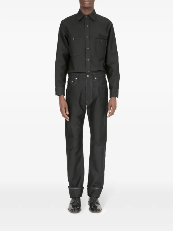 【Maison Margiela】4ステッチ ツイル パンツ【送料関税込】 Maison Margiela 4ステッチ サテンパンツ | ブラック | FARFETCH JP