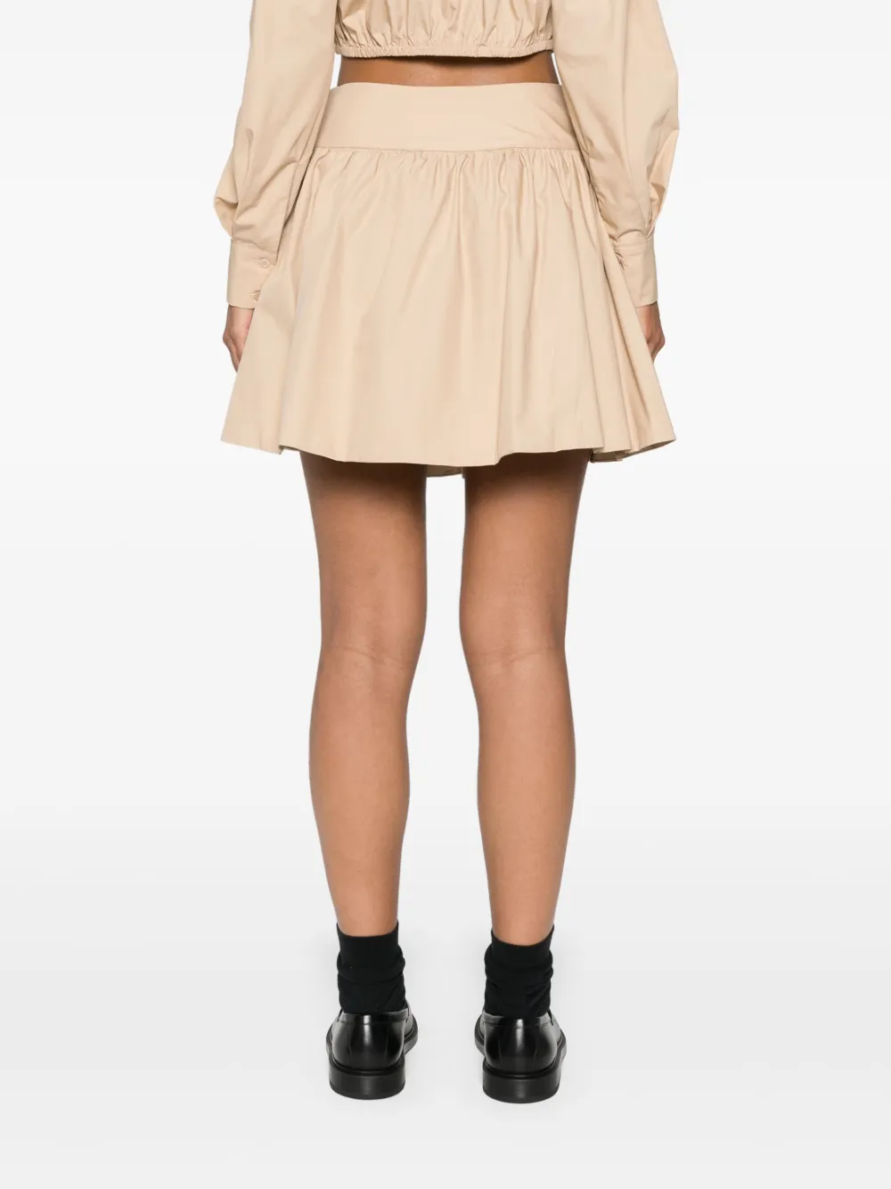 SELF-PORTRAIT CRYSTAL-EMBELLISHED COTTON MINISKIRT 