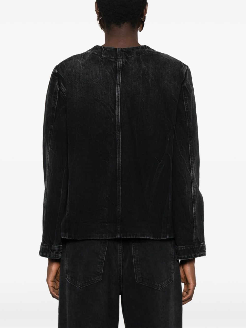 Shop Givenchy Chain-detailing Denim Jacket In Black