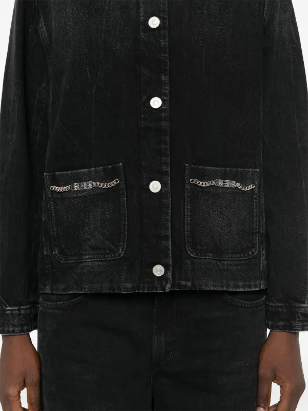 【GIVENCHY】チェーンディテール デニム ノーカラー ジャケット Givenchy チェーンディテール デニムジャケット | ブラック
