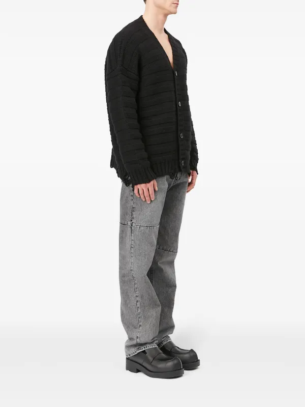 ダークネイビー Vネックカーディガン Maison Margiela Maison Margiela elbow-patch V-neck Cardigan | Blue | FARFETCH