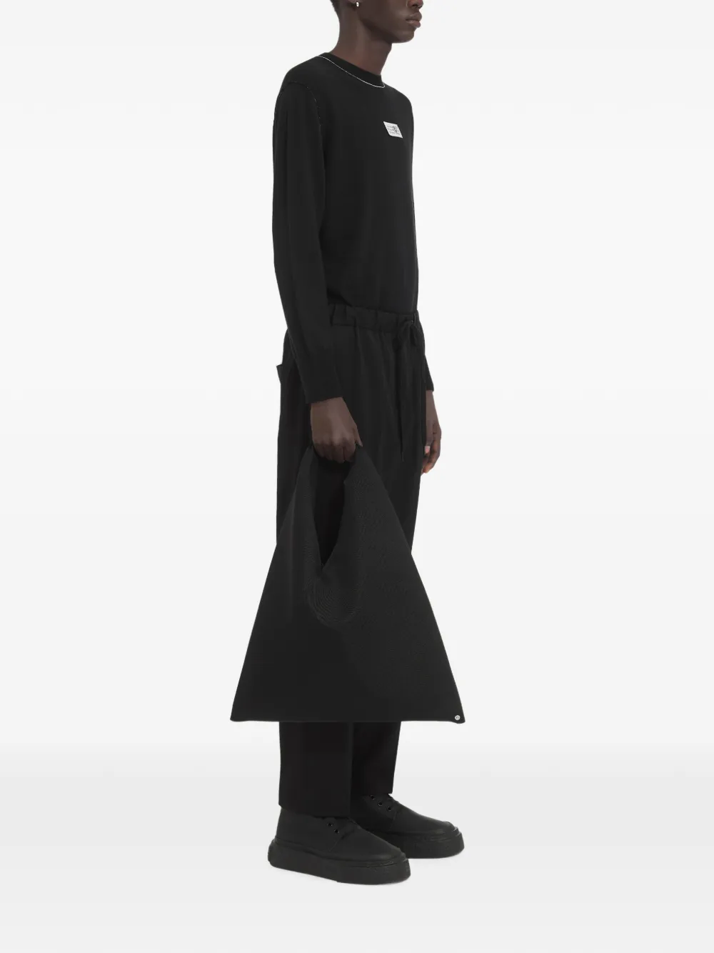 MM6 Maison Margiela ドローストリング クロップドパンツ | ブラック