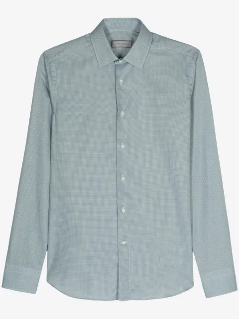 Canali check-print cotton shirt