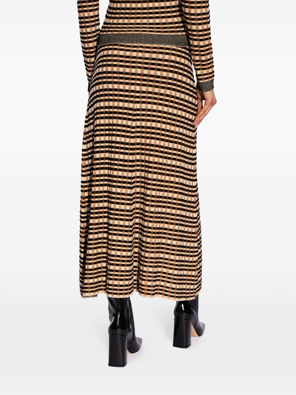 Shop Ulla Johnson Amal Checked Jacquard Skirt In Orange