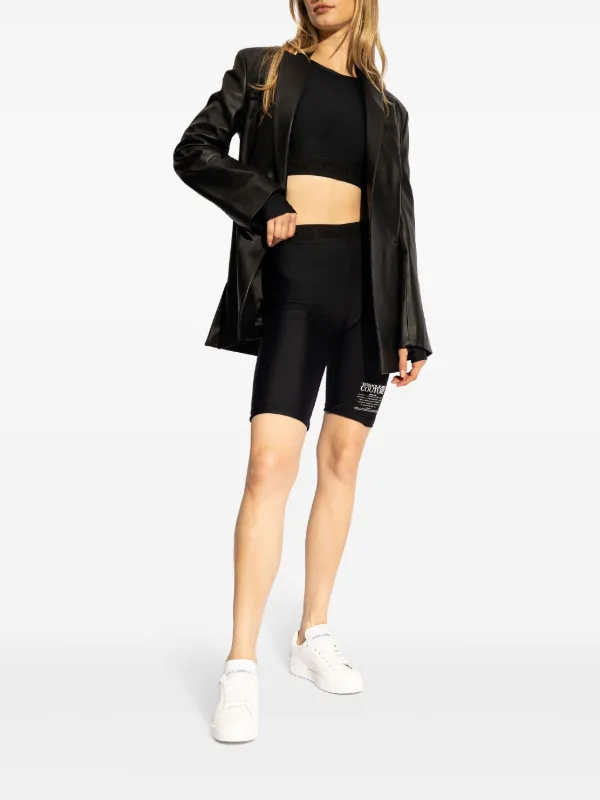 Versace Jeans Couture ロゴヘム クロップド トップ | ブラック