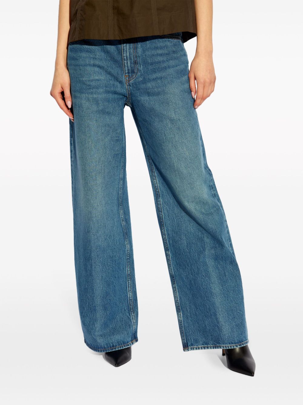 Shop Ulla Johnson The Willow Wide-leg Jeans In Blue