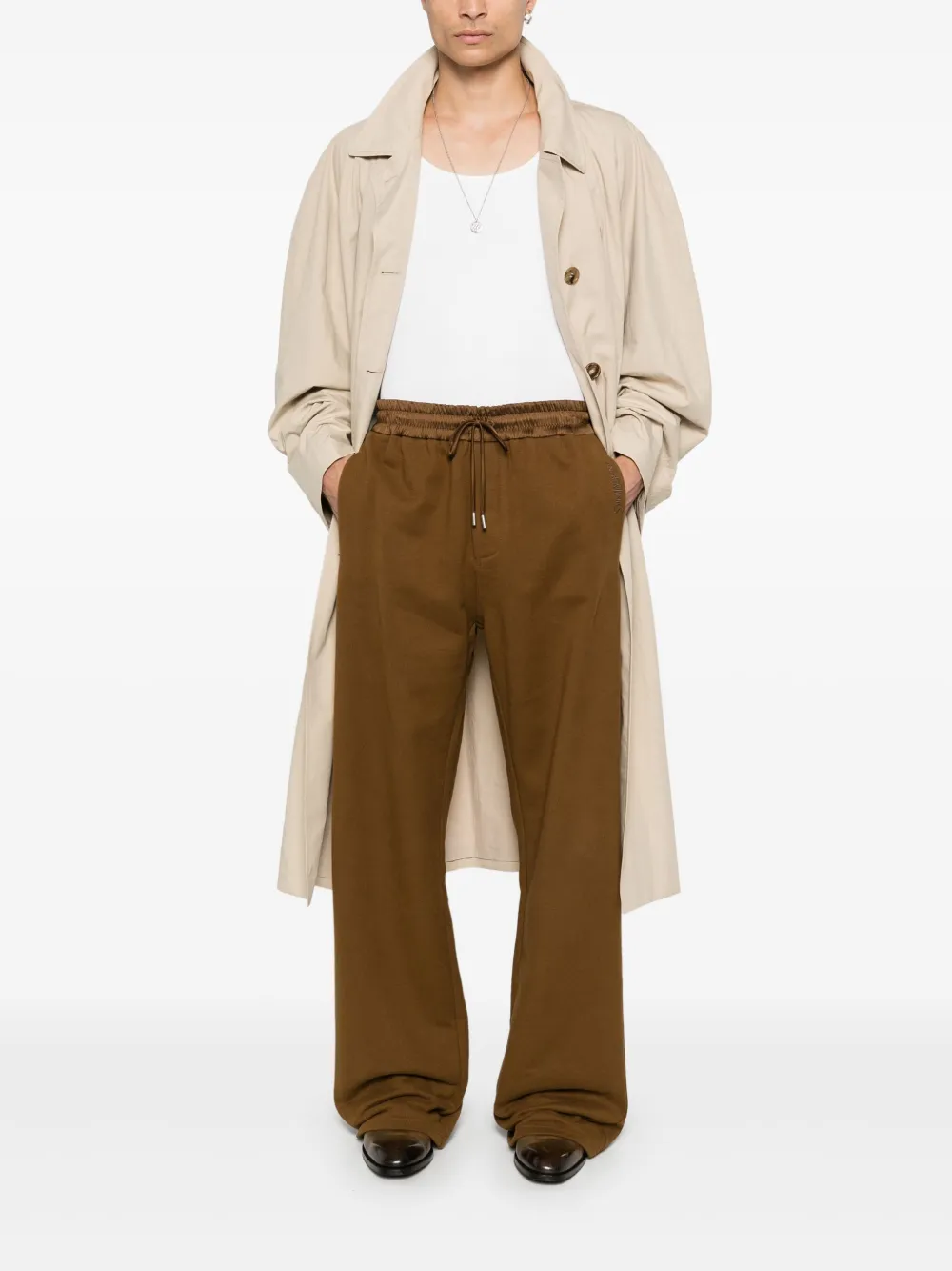 Saint Laurent Katoenen trainingsbroek - Bruin