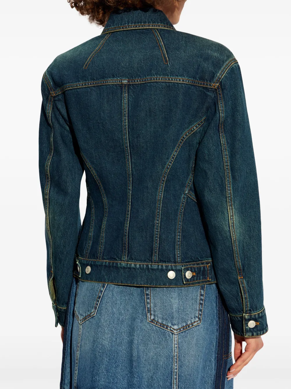 Alexander McQueen Denim jack Blauw