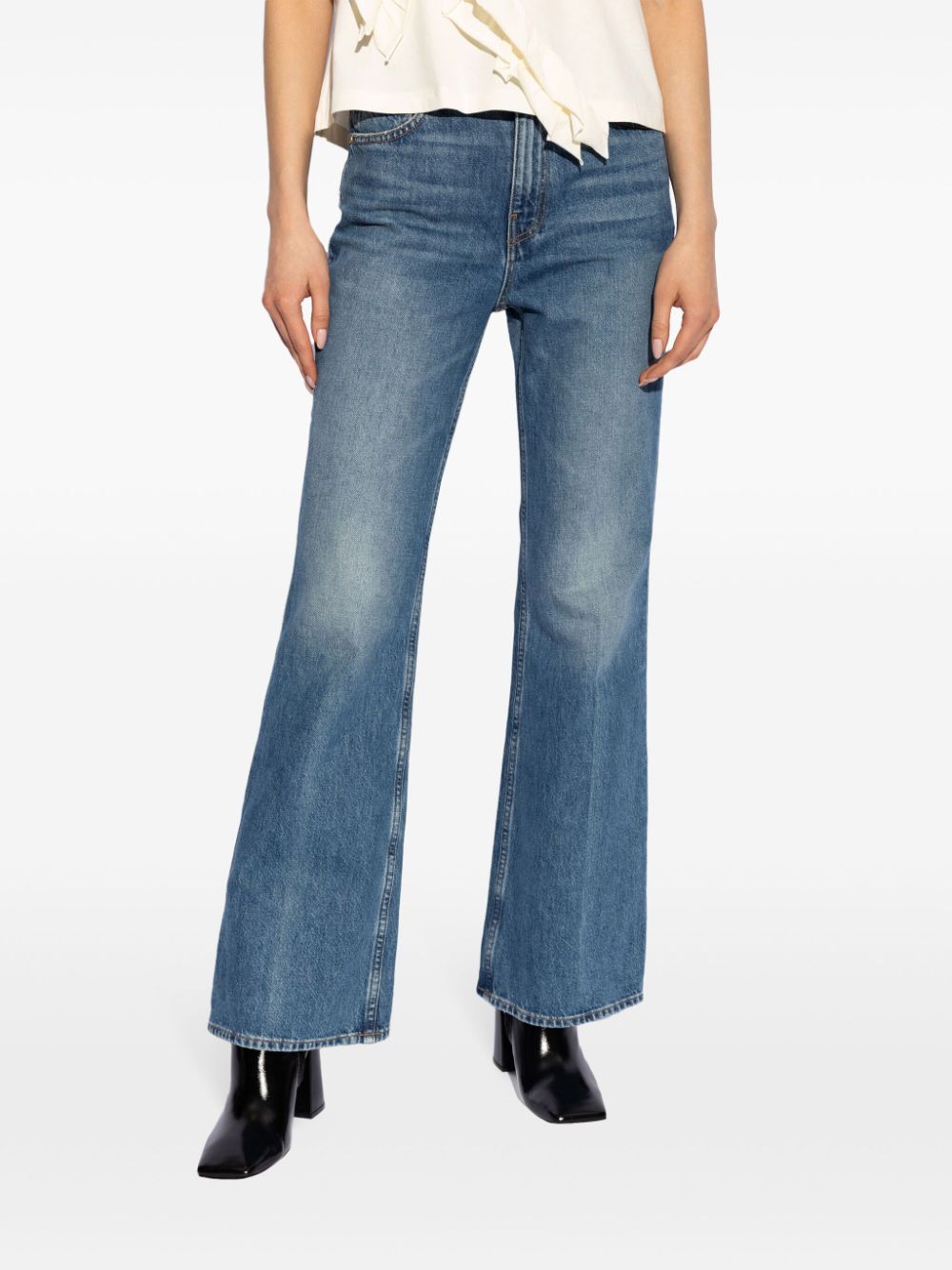 Shop Ulla Johnson Martine High-rise Flared Jeans In Blue