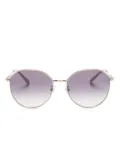 Jimmy Choo Eyewear crystal-embellished oversize-frame sunglasses - Gold