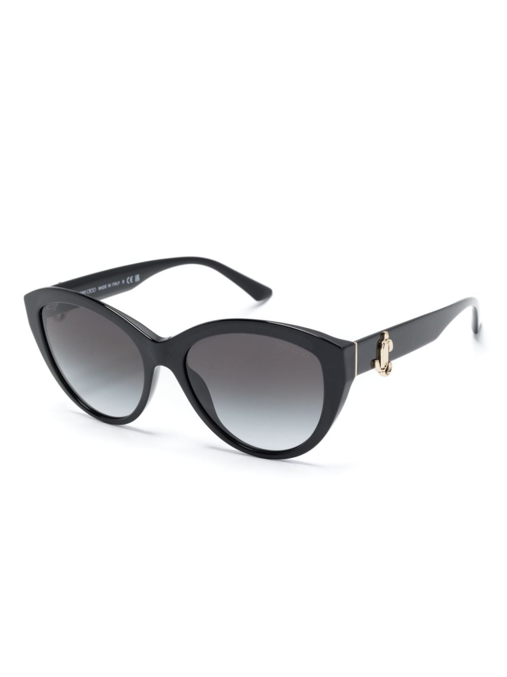 Shop Jimmy Choo Round-frame Sunglasses In Black