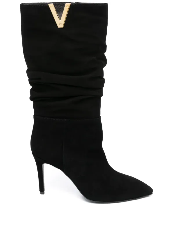 Via Roma 15 V-plaque mid-calf Boots Black FARFETCH IL