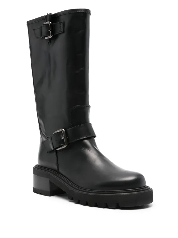Via Roma 15 50mm Leather mid-calf Boots Black FARFETCH IN