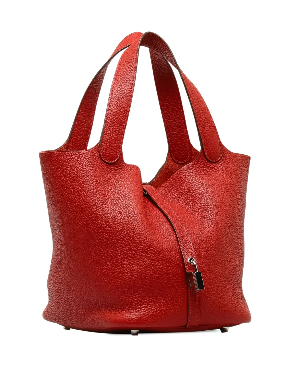 Pre-owned Hermes 2013 Clemence Picotin Lock 22 Handbag In 红色