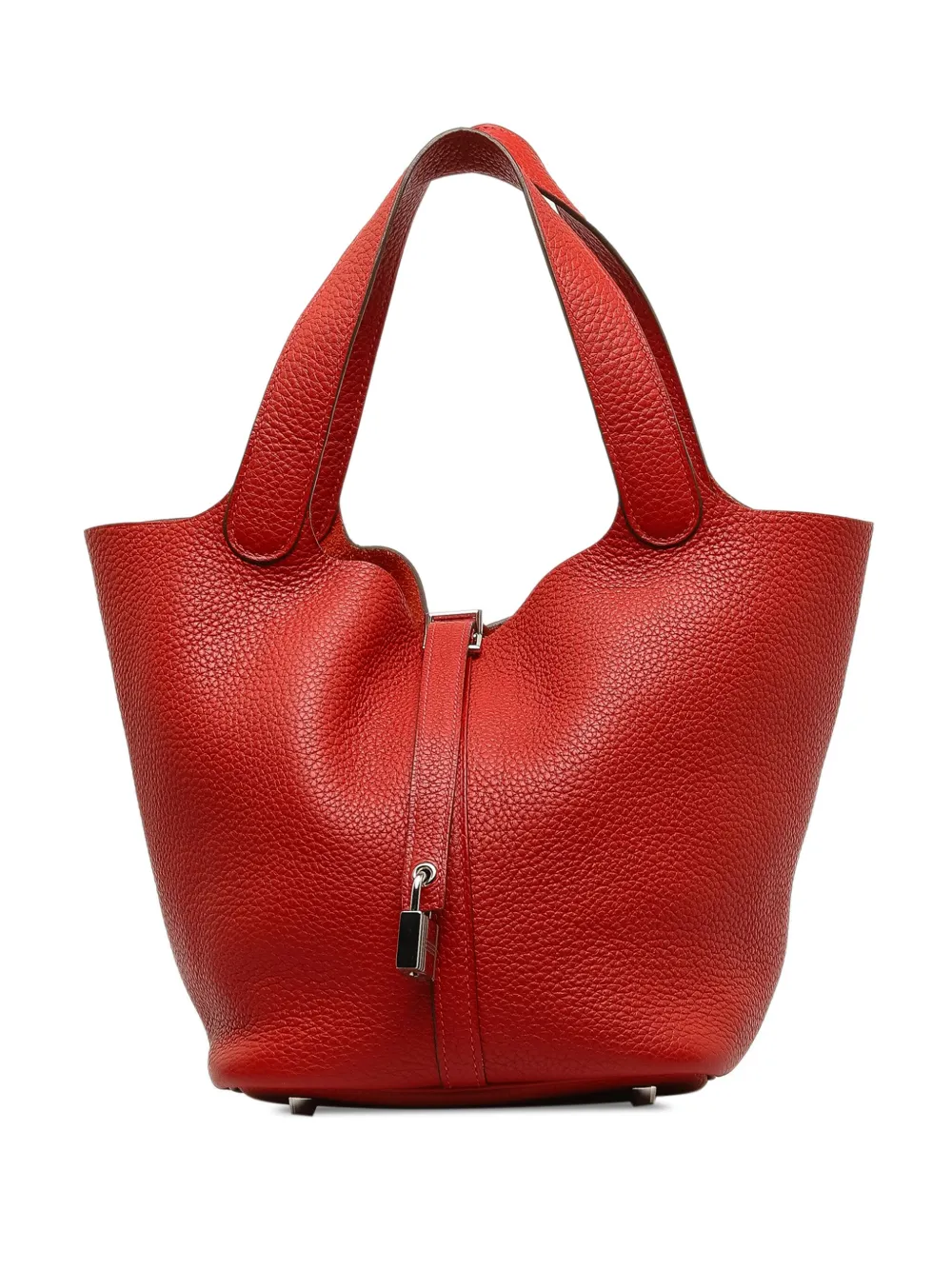 Pre-owned Hermes 2013 Clemence Picotin Lock 22 Handbag In 红色
