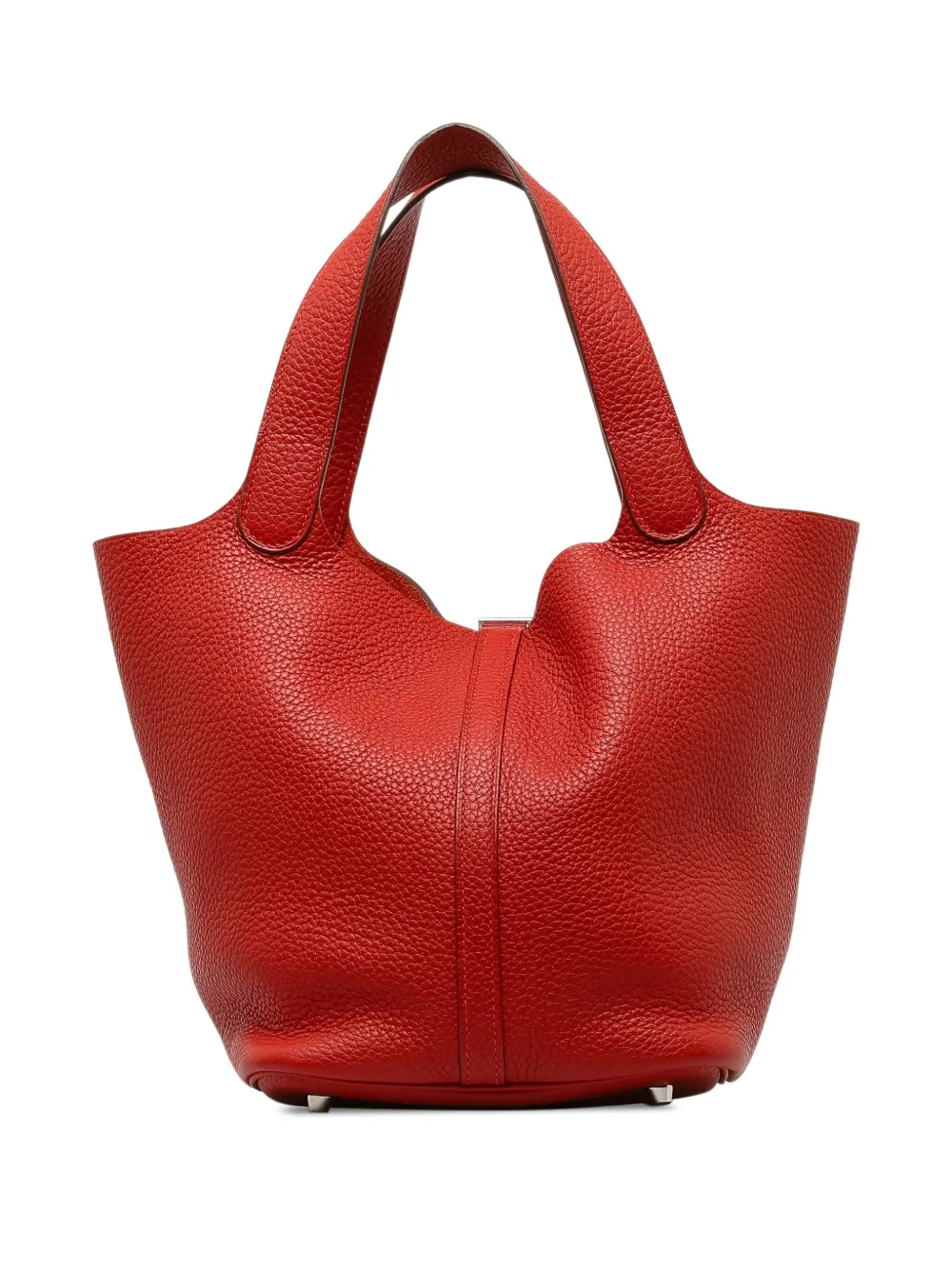 Pre-owned Hermes 2013 Clemence Picotin Lock 22 Handbag In 红色
