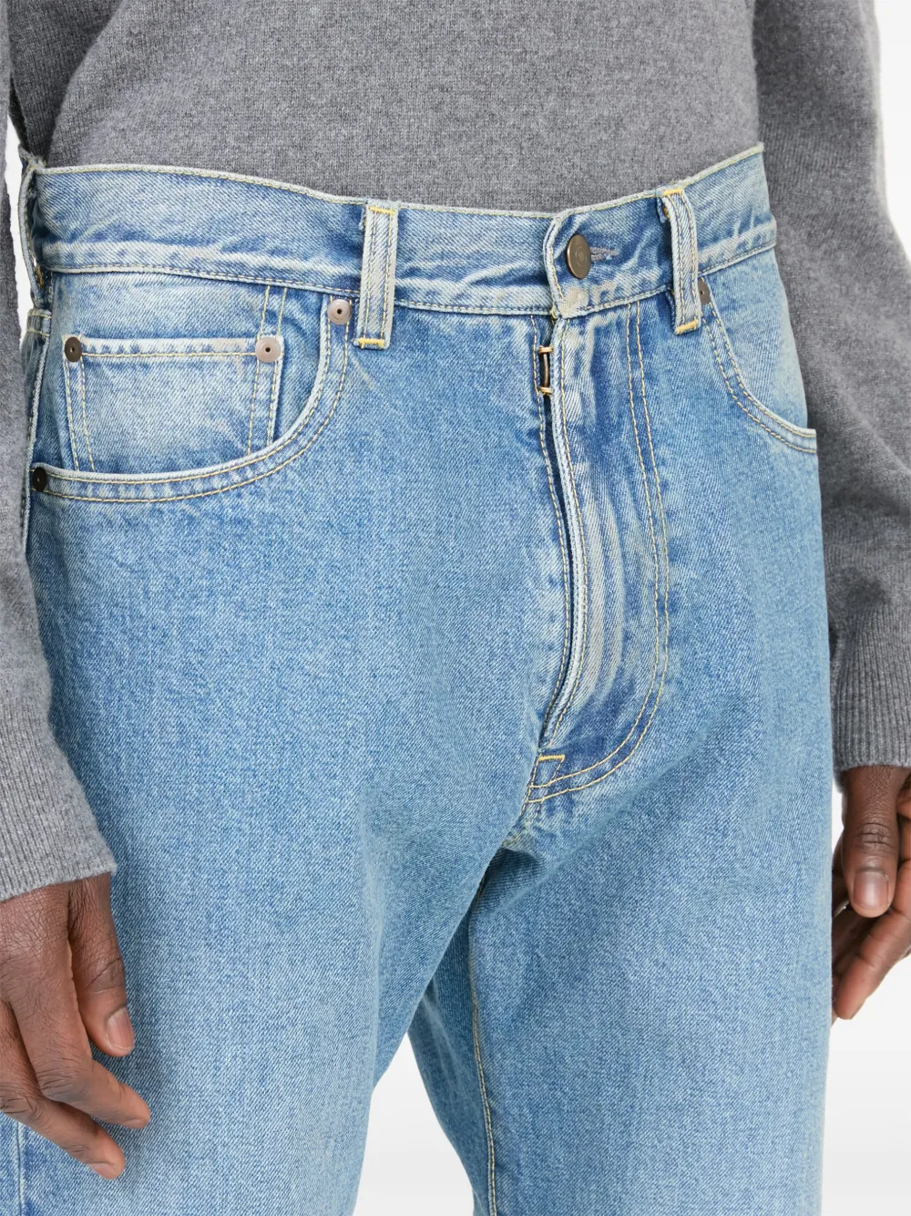 Affordable Maison Margiela Turn-up cotton jeans Men