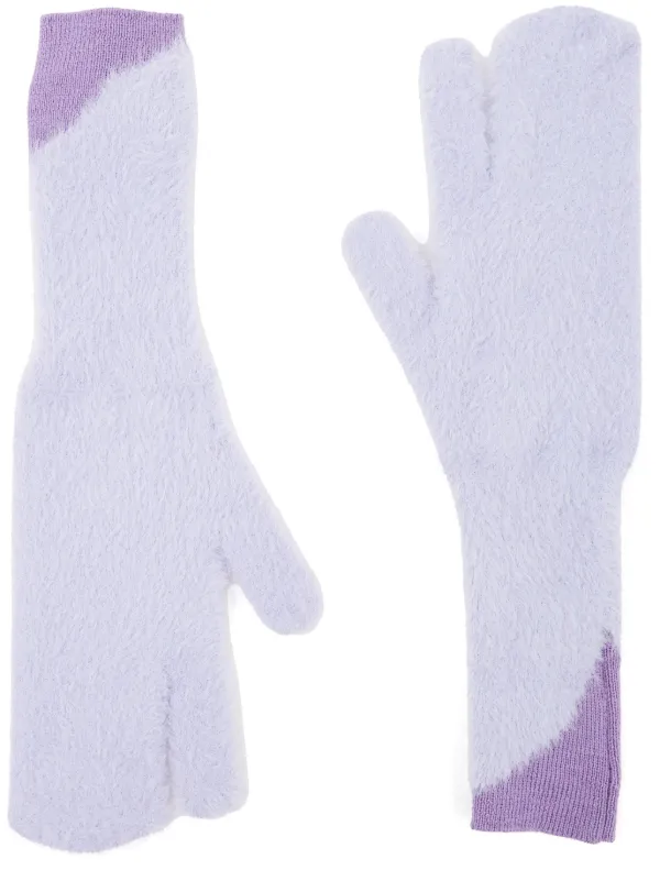 MM6 Maison Margiela Two-tone Faux-fur Gloves in Purple