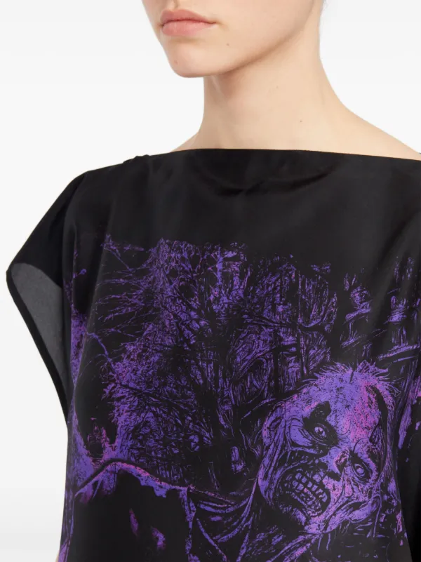 MM6 Maison Margiela ノースリーブ ラッフルブラウス | ブラック