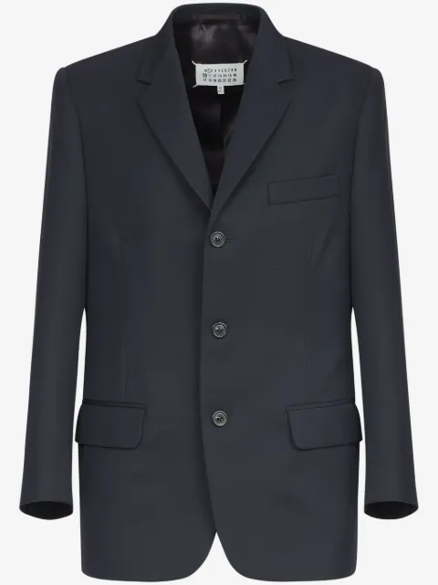 Maison Margiela blazer en laine à simple boutonnage